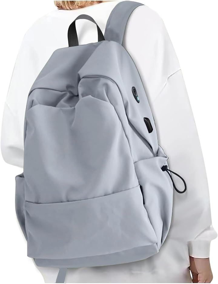 リュック リュックサック メンズ レディース バックパック ビジネスリュック 防水 USB充電ポート付 盗難防止 撥水加工 男女兼用( 3.ライトグレー)