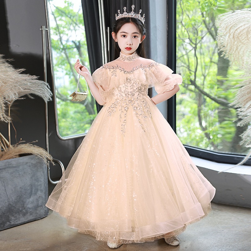 ピアノパフォーマンスドレス女の子の子供用プリンセスドレスウィンターフラワーズガールズウェディングリトルガールズホストパフォーマンス服 5,292円