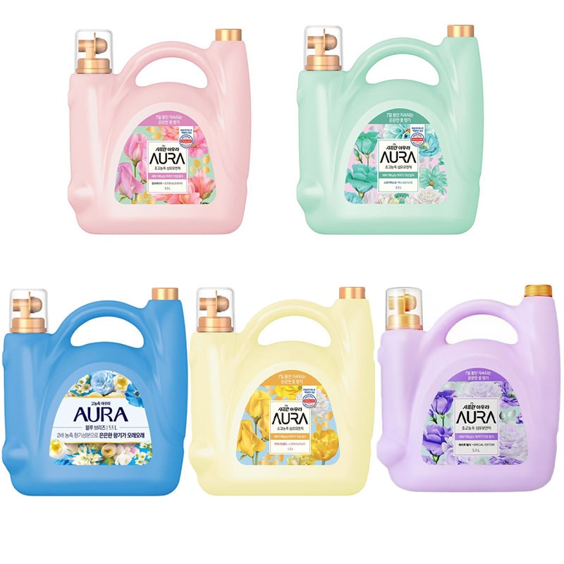 シャフラン AURA 超高濃縮 柔軟剤 5.5L×2個セット 選べる5種類の香り 韓国製 大容量 衣類用柔軟剤 一般洗濯機&ドラム式対応