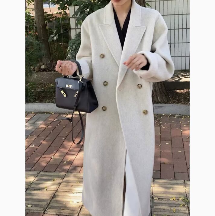 レディース コート アウター 上着 ロングコート ダブルボタン ロング 長袖 Vネック Iライン かわいい 大人可愛い きれいめ シンプル カジュアル
