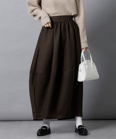 ロングスカート ツイードコクーンスカート
