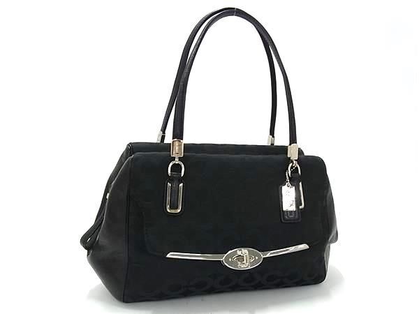 超美品 COACH コーチ ショルダーバッグ オプアート -25638 ブラック キャンバス×レザー レディース【本物保証】 13,392円