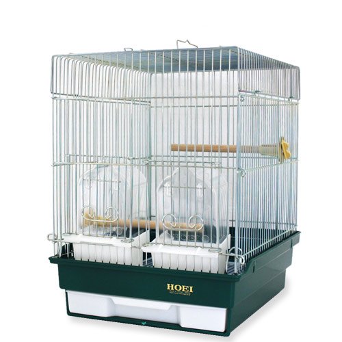 鳥かご　ＨＯＥＩ　ハートフルハウスＭ　ダークグリーン　（２９X３６．５X３９ｃｍ）　セキセイ　小型インコ　フィンチ　ＣＲＣ55―15―10―10―00