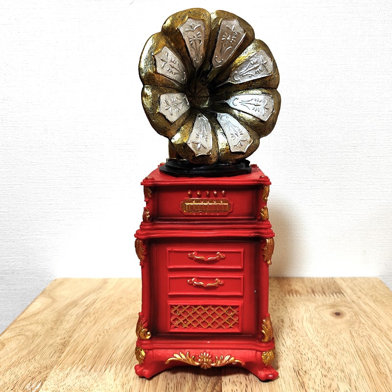 貯金箱 蓄音機 レトロ マネーバンク アンティーク アンダンテ 可愛い オブジェ アメリカン 雑貨 レッド コインバンク ビンテージ おしゃれ おもちゃ 置物