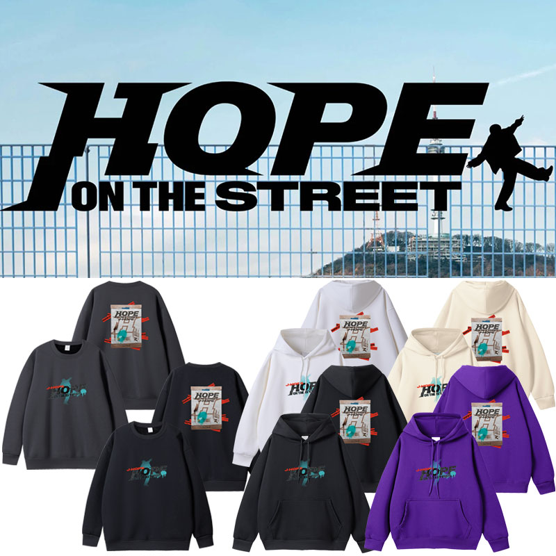 チョンホソクはj-hope Hopeonthestreetセーターとベルベットの薄手のプルオーバートップを専門にしています2枚購入でカード1パスケース