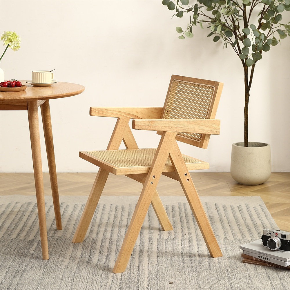 【国内即日発送】ダイニングチェアー　チェア 椅子 イス ラタン 籐編みチェア デスクチェア　オフィスチェア カフェチェア 食卓チェア リビングチェア 肘掛け付　北欧 おしゃれ 家庭用