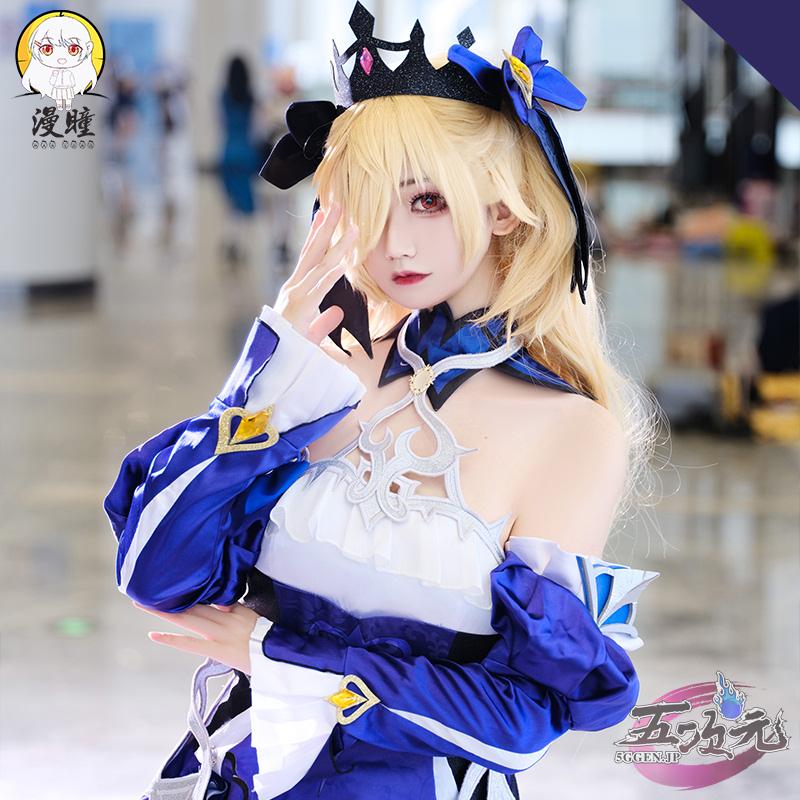 即納あり 五次元・漫瞳　原神　コスプレ　フィッシュル　新コスチューム　極夜真夢 衣装　ins大人気 ウィッグ　靴 髙!品!質