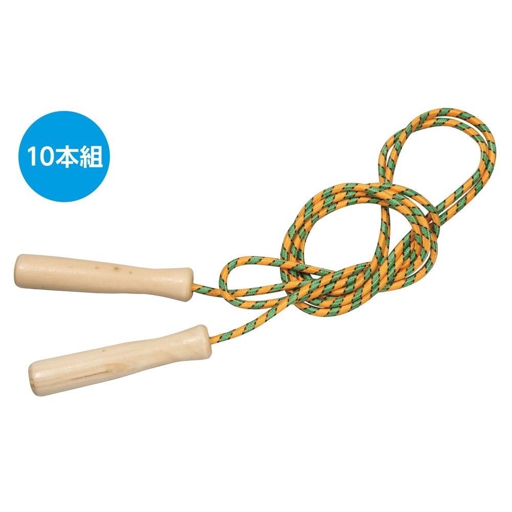 （まとめ買い）木柄なわとび オレンジ（10個セット） 6739 [x3セット]
