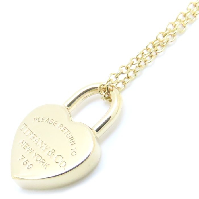 リターントゥティファニー ハートロック ネックレス K18YG イエローゴールド/293653【中古】 63,800円
