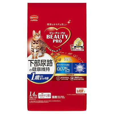 他サイト： 日本ペットフード ビューティープロ キャット 猫下部尿路の健康維持 1歳から チキン味 1.4kgの商品画像