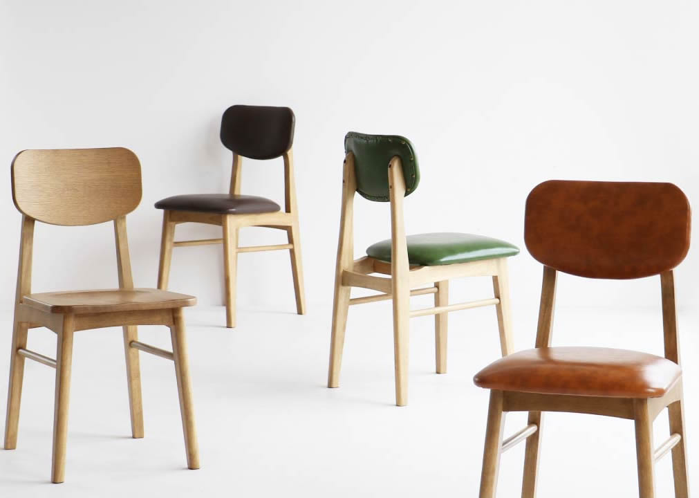 ダイニングチェア 椅子 おしゃれ レザー レトロ ミッドセンチュリー北欧 天然木 完成品 チェア いす イス 座面高さ43cm