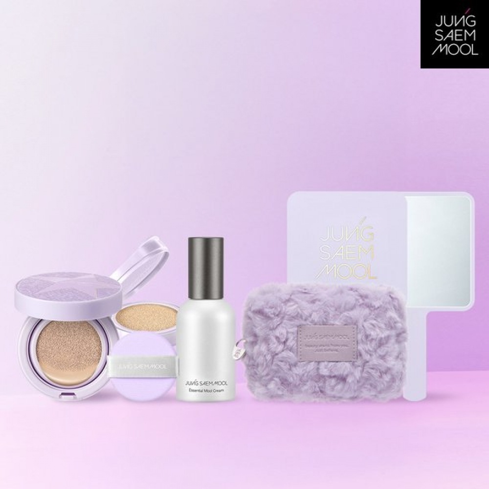 ジョン・セムル ホリデー エッセンシャル スキン ヌーダ クッション(本品+リフィル) + ウォータークリーム 50ml + ホリデー ポーチ + ラベンダー手鏡