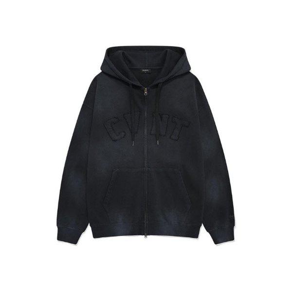 フードジップアップ JQS CO2403HZ08-CH CVNT Dying オーバーフィットフーディージップアップ ネイビー