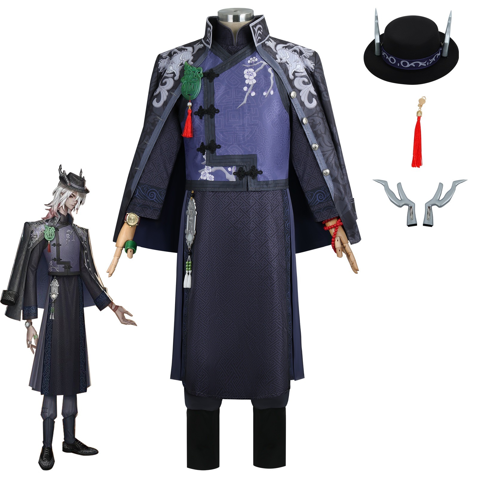 【人気爆売れ】第五人格cos コスプレ コスチューム宿傘魂麒麟商人残花涙白黒無常ゲームコスプレハロウィーン