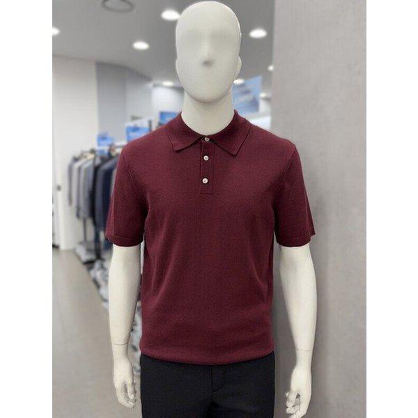 メンズ夏半袖ウォッシャブルコットン100%ポロカラーネックニットトップTシャツ5色択1_JK