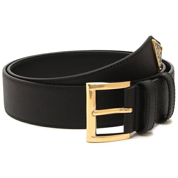 ベルト トライアングルロゴ ブラック ゴールド レディース 1CC545 053 F0002
