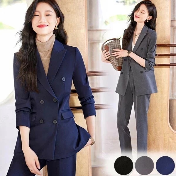 スーツ レディース 大きいサイズ 通勤 事務服 就活 就職活動 面接 仕事着 フォーマル 上下セット 長袖 オフィス ビジネス 事務服 制服 おしゃれ 無地 グレー ネイビー 黒 大きいサイズ S M