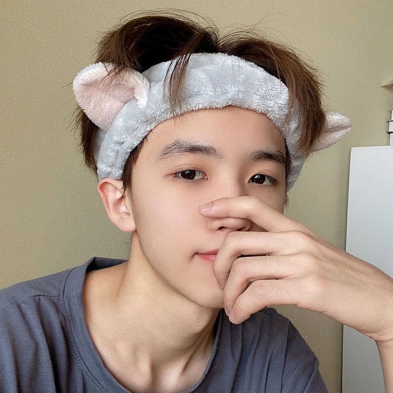 男の子用洗顔ヘッドバンドメイクアップヘッドバンドネクタイヘアピン女の子用韓版のかわいい圧力洗132