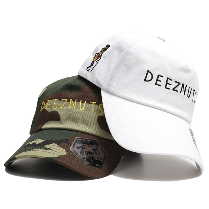 7union キャップ メンズ 緑/白 帽子 ローキャップ 浅め ベースボールキャップ おしゃれ Deez Nuts ピーナッツ ロゴ