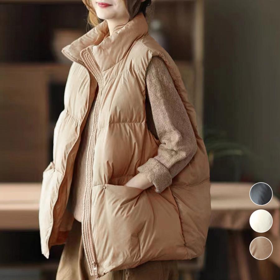 人気の新作先行発売レディース 韓国風 フェイクダウンベスト【短納期】