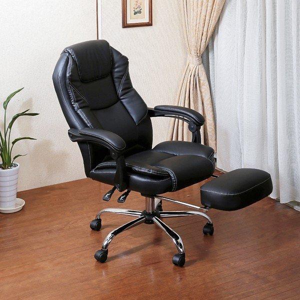 リクライニングチェア オットマン フットレスト 1人用 キャスター付き 肘 おしゃれ オフィスチェアー プレジデント 社長椅子 ハイバック 17,010円
