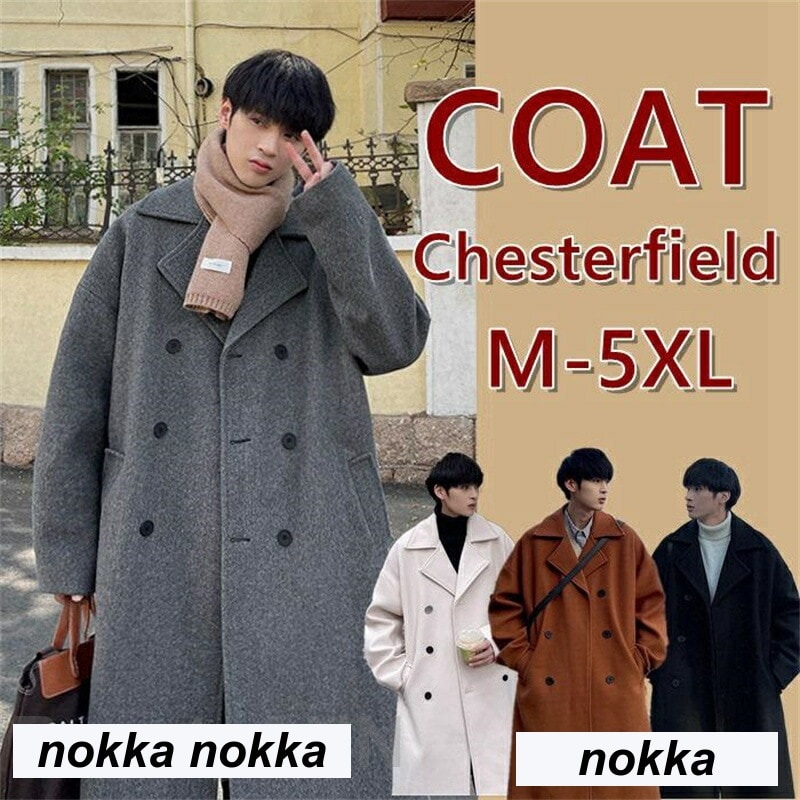 チェスターコート トレンチコート メンズ ビジネスコート ロング丈 ラシャコート 細身スリム