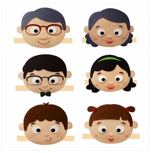 児童劇 演劇体験 役割 遊び用 家族 カチューシャ 6種セット