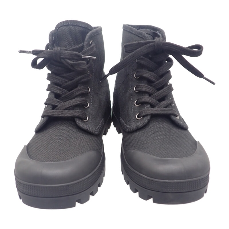 パタパンレースアップ ハイカット 343142198C.38NO スニーカー キャンバス レザー ブラック 35(日本サイズ22cm) レディース【Aランク】