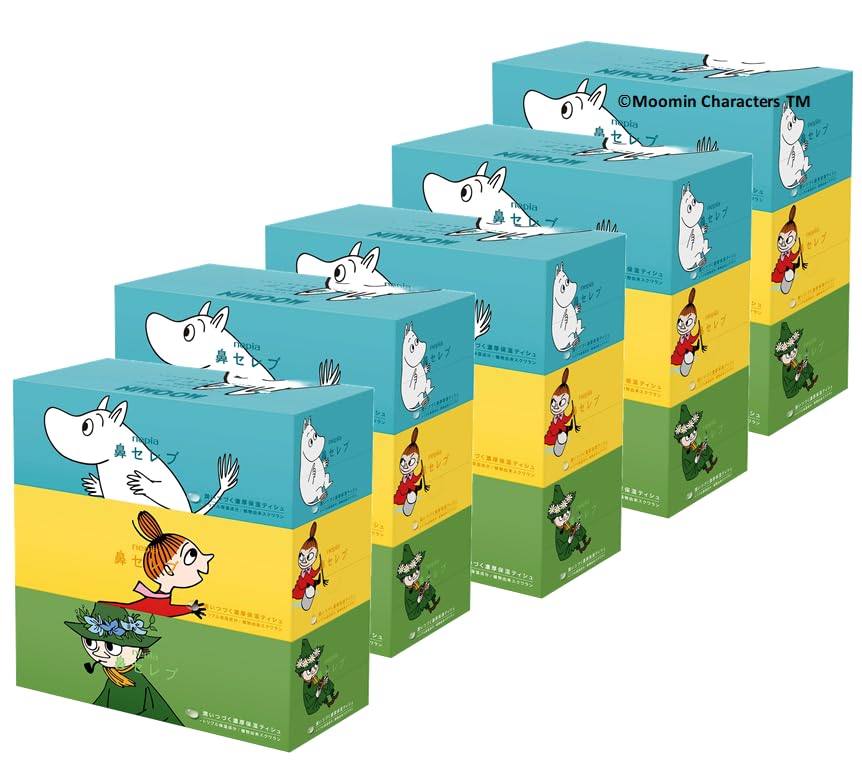【Amazon.co.jp限定】ネピア 鼻セレブ ティシュ ムーミンコラボパッケージ 400枚(200組)×15箱(3箱×5パック)【ハーフケース品】FSC