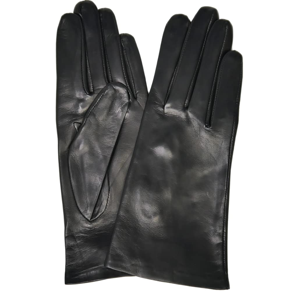 [アントニオ・ムローロ] Antonio Murolo 本革手袋 シルクライニング イタリア製 レディース シンプル レザーグローブ 羊革