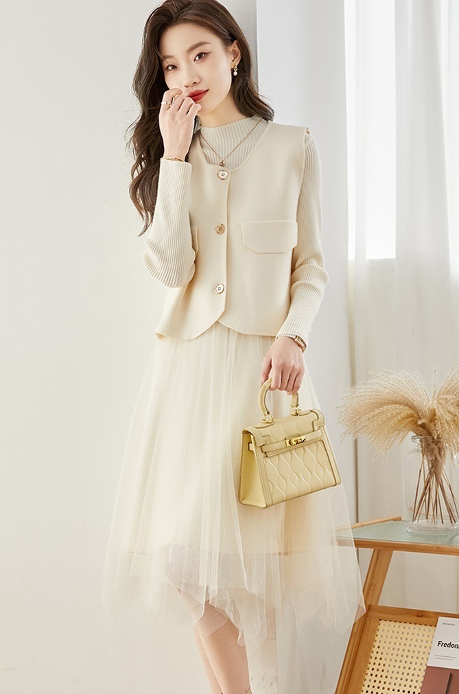 秋 冬 ファッション 女性 ドレス フレンチ エレガント セータースカート ブラック キャメル ベージュ S M L ワンピース 膝上 袖あり 長袖 かわいい 大人可愛い きれいめ シンプル