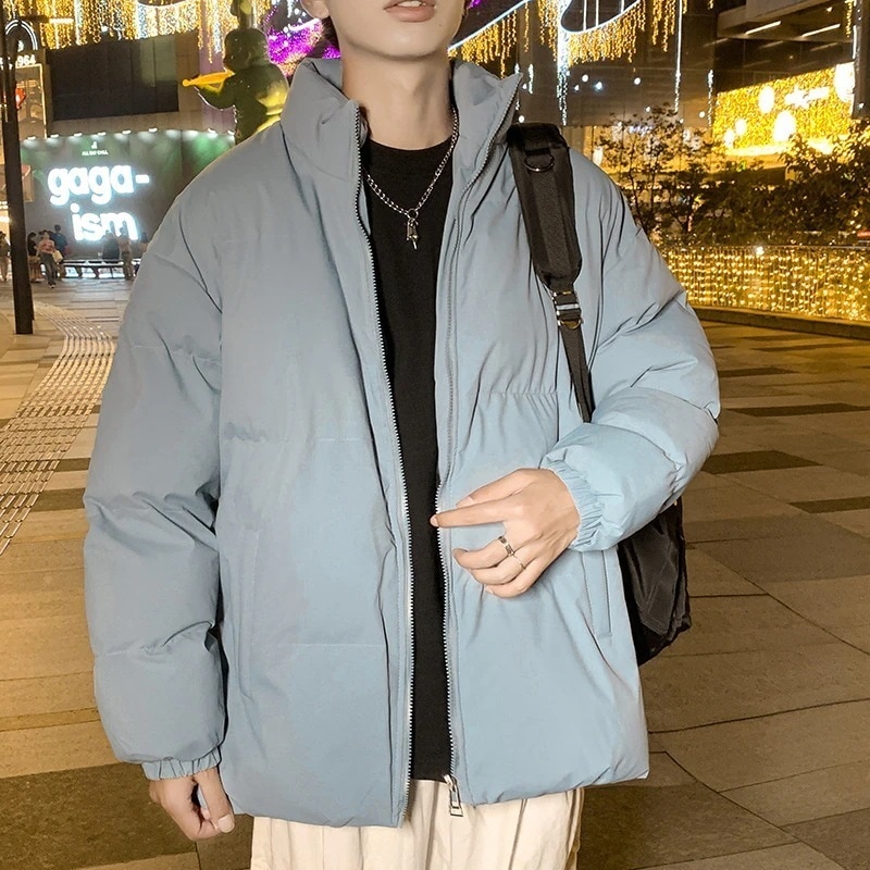 ダウンコートメンズダウンジャケットジャケットコート立ち襟カジュアル防寒撥水防風保温大きいカジュアル秋冬厚無地軽量