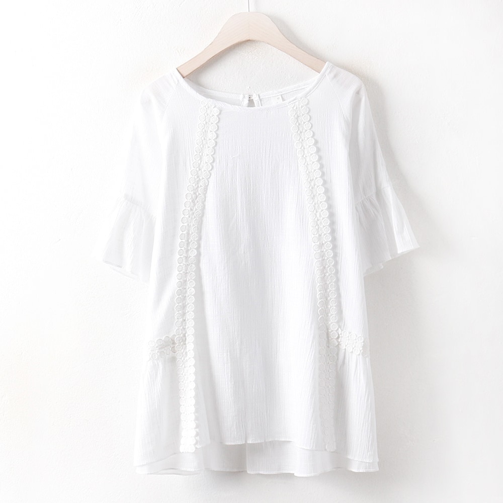 服韓国服ファッション大きいサイズ順レースブラウスBA2779M807 real bigsize korea fashion