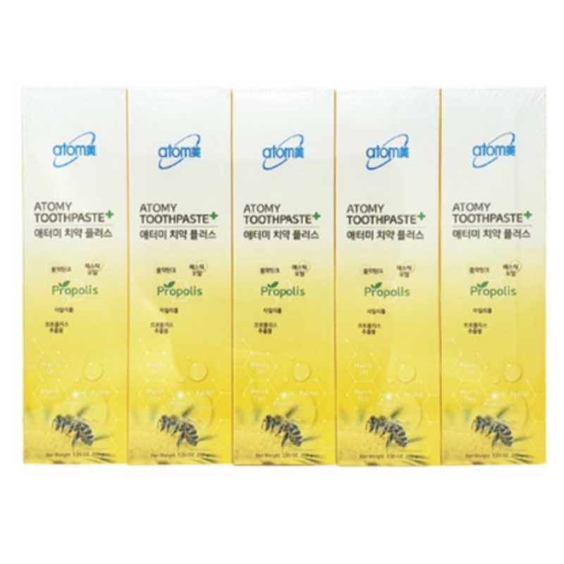 【200ml×5本】アトミープラス プロポリス 歯磨き粉 1個