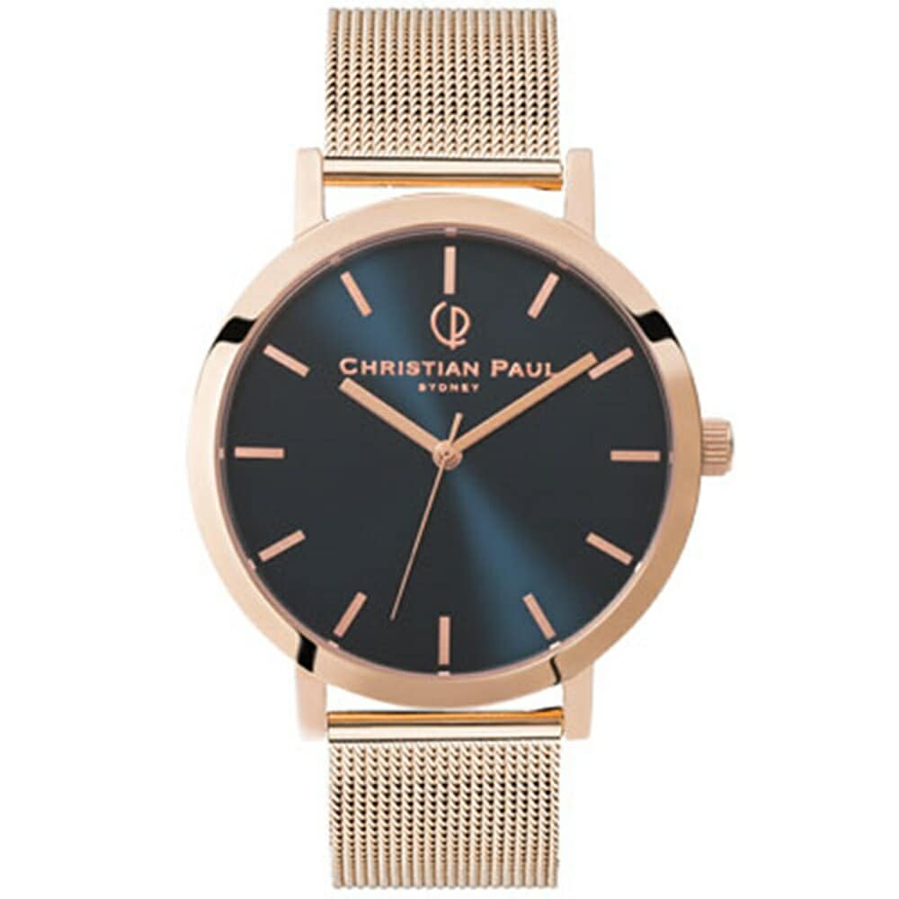 日本正規品 クリスチャンポール 腕時計 手表 メンズ レディース 誕生日 プレゼント サンレイ メッシュ ピンクゴールド 仕事用 おしゃれ ブランド 時計 結婚祝い 女友達　20代 30代 40代 男