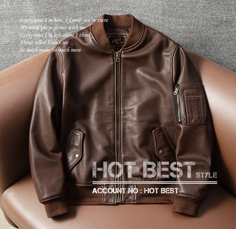 カウハイド A-1スタイル スポーツジャケット ギフト メンズ 革ジャン ボマーボンバー ライダース 染料仕上げ 牛革
