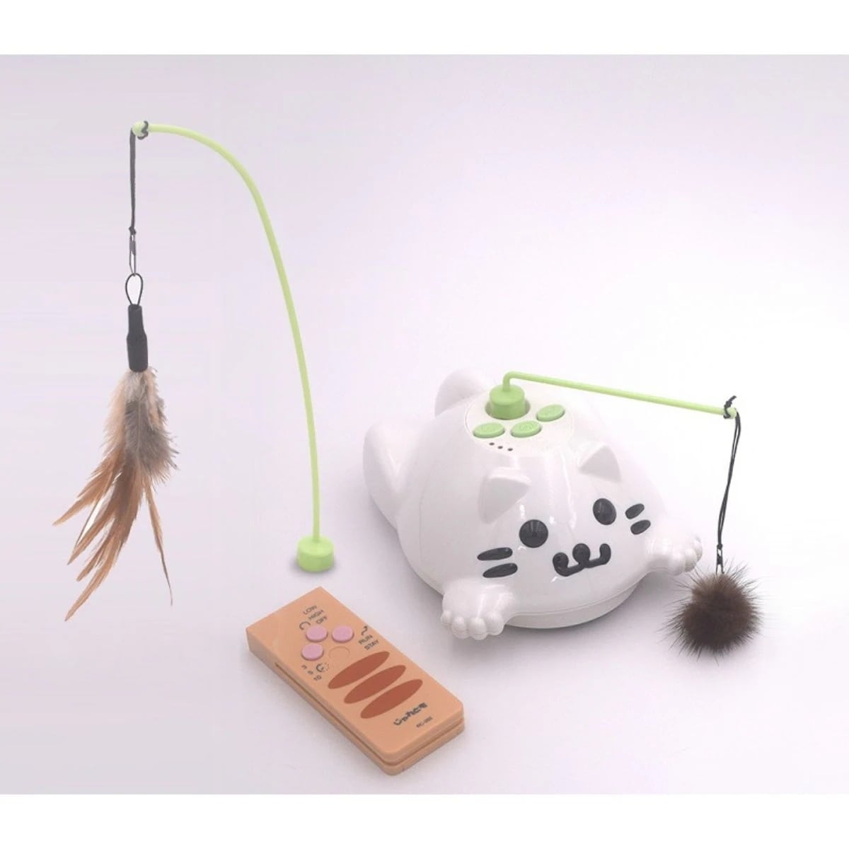 じゃれともST 非走行型【3個セット】電動 自動ねこじゃらし 猫用おもちゃ 運動不足解消 リモコン付 人工生命機能