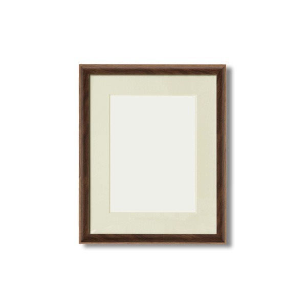 軽量水彩額縁/フレーム F4号/ブラウン 壁掛けひも/UV(紫外線)カットアクリル/マット付き 化粧箱入り 8155