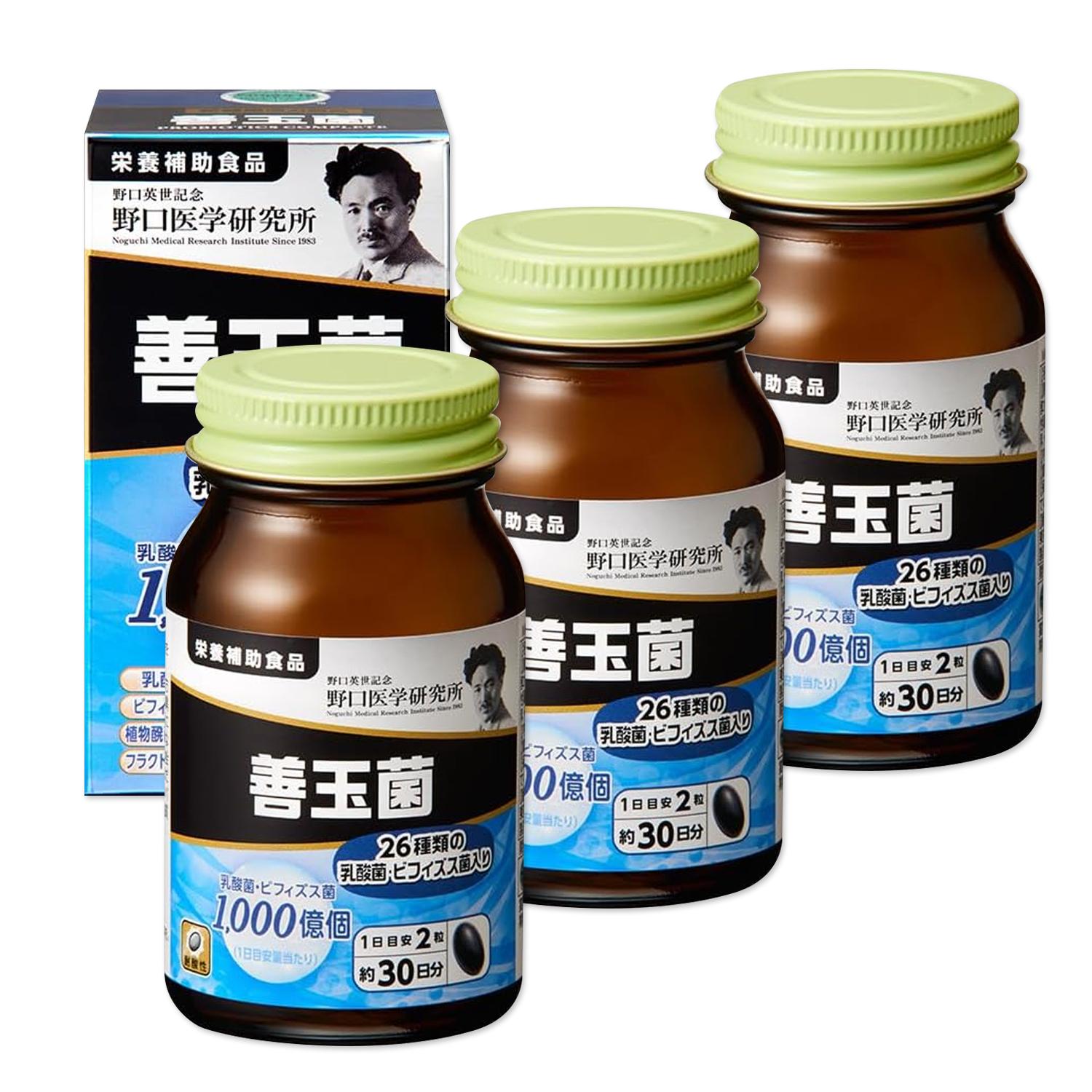 3個セット 野口医学研究所 善玉菌 60粒 (約30日分） ビフィズス菌 乳酸菌