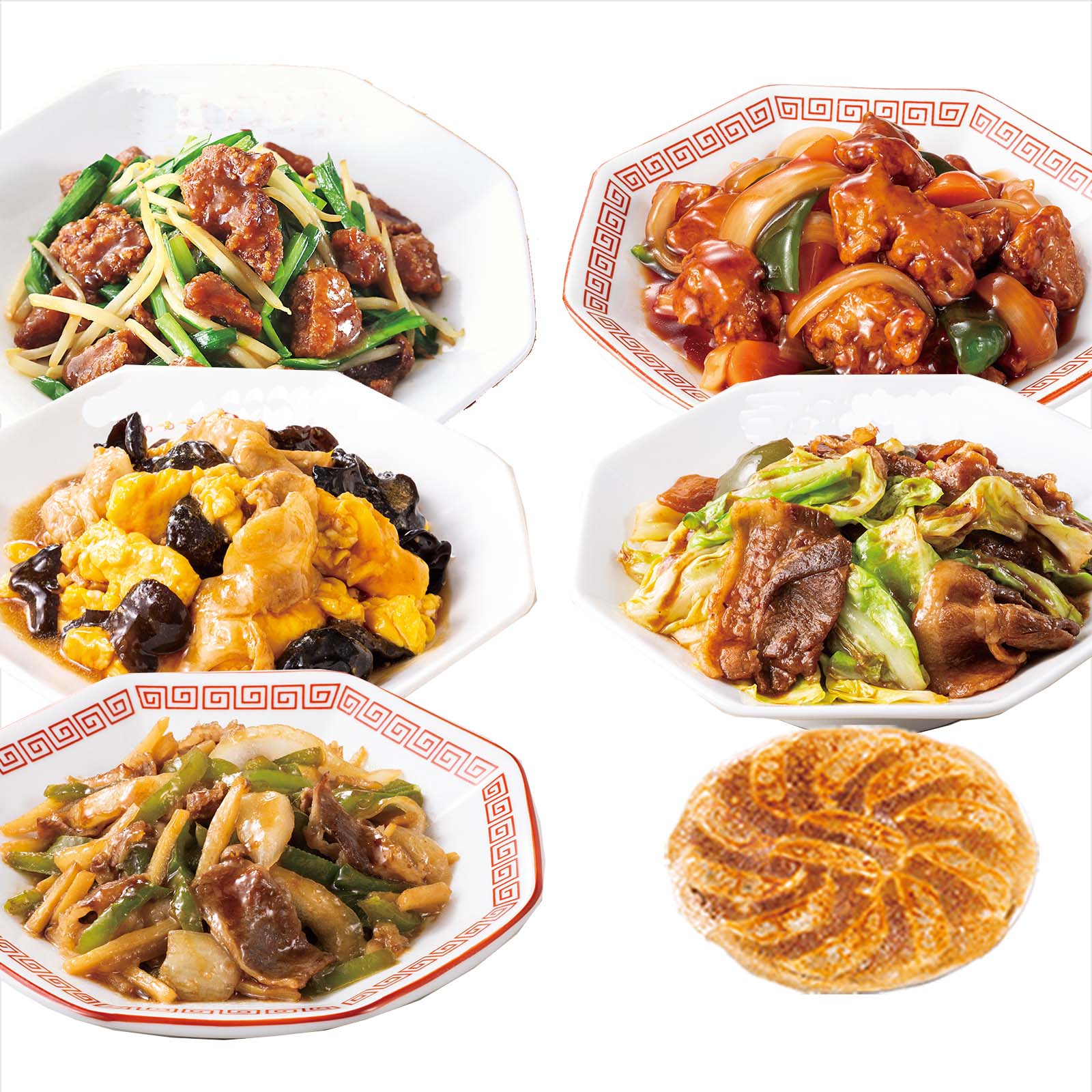 食品 レバニラ 酢豚 回鍋肉 青椒肉絲 餃子 快適生活 大阪王将「中華三昧福袋」2セット+羽根つき餃子60個