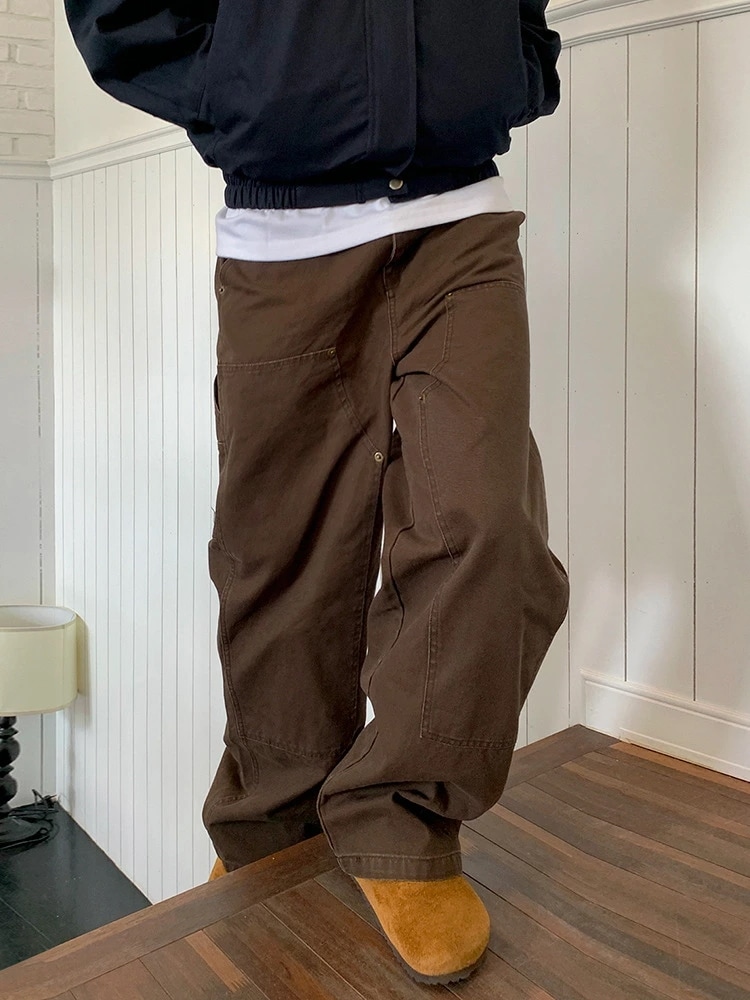 パンツ メンズ 秋 レトロ ストレート デニム カジュアル トレンド インナー