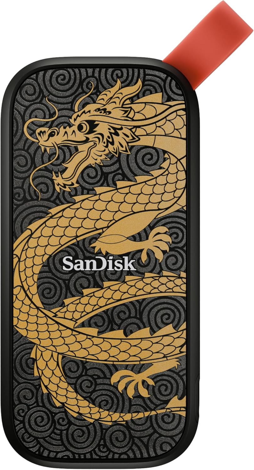 1TB ポータブルSSD ドラゴンエディション - 最大800MB/秒USB-CUSB 3.2 Gen 2アップデートされたファームウェア - 外付けソリッドステートドライブ