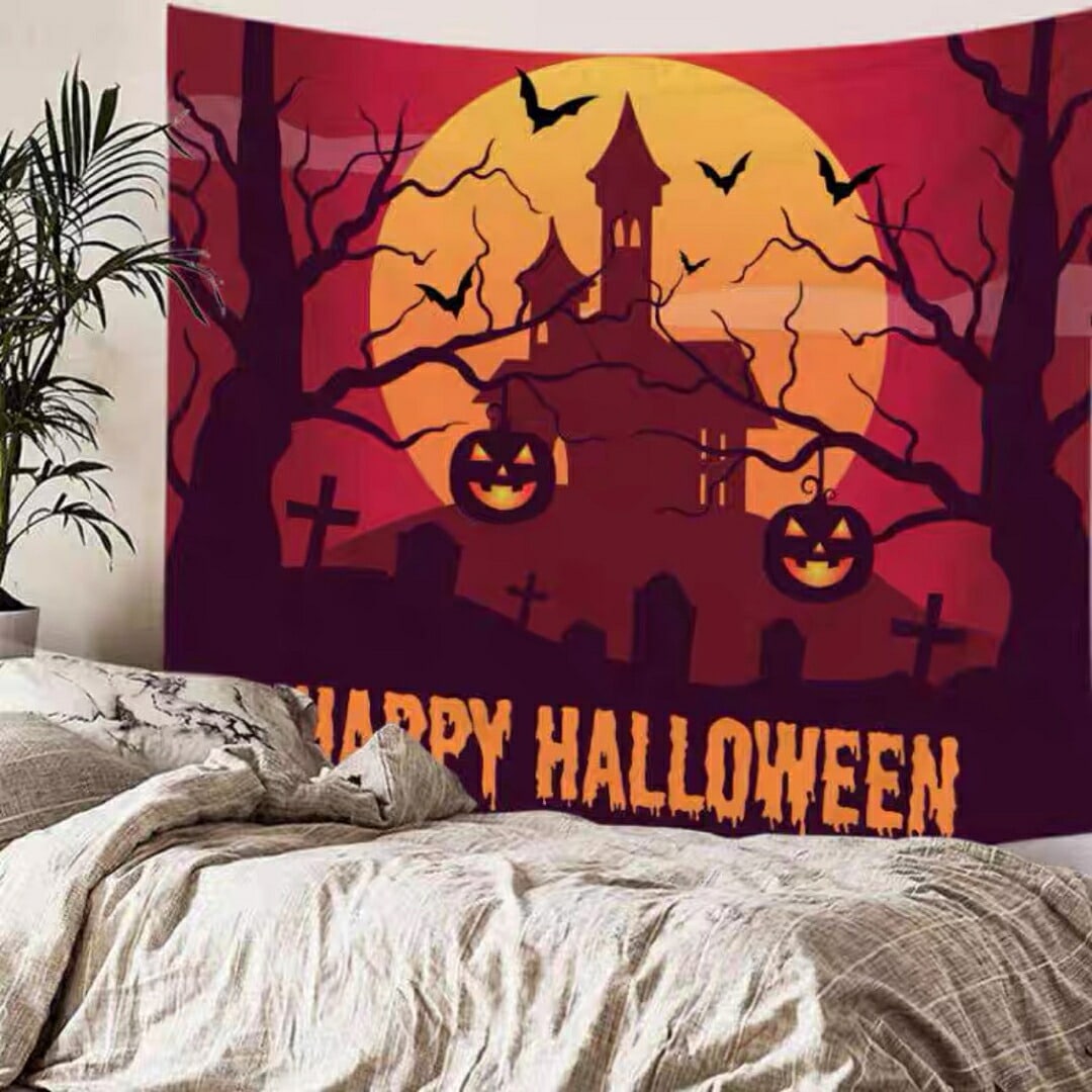 A060413タペストリー ハロウィン カボチャ布ポスター 壁面装飾 壁掛け飾り 背景布