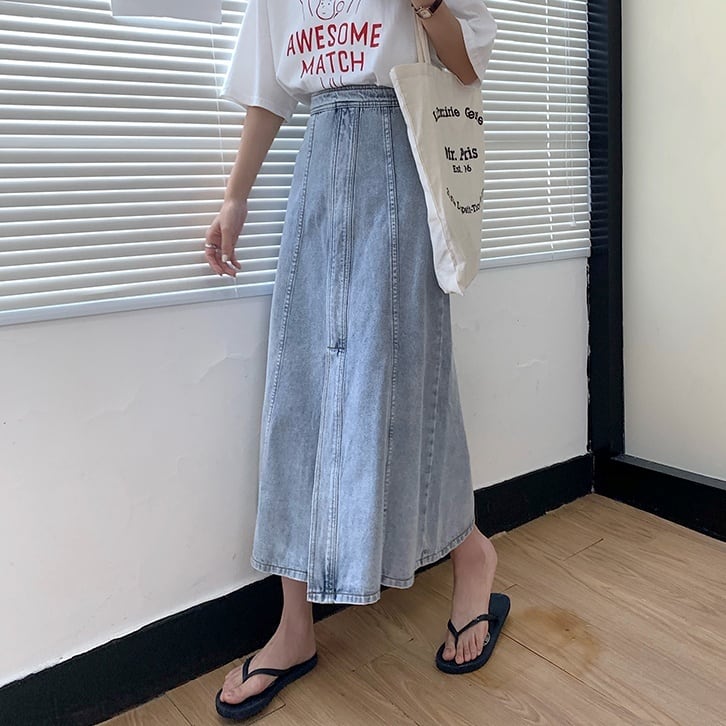 2color レディース スカート デニムスカート フレアスカート ロングスカート ロング丈 5,029円