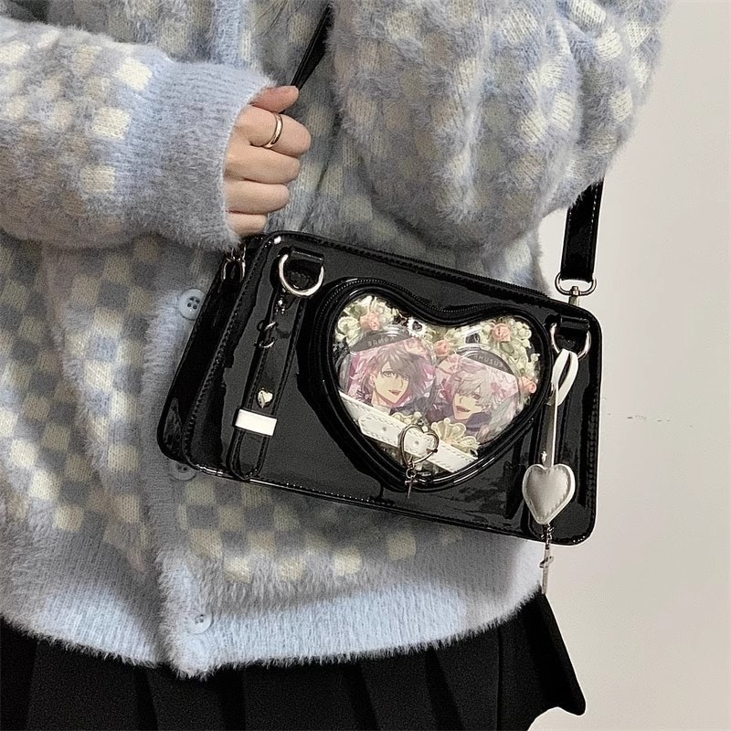 【1つ買うと10個無料】痛バッグ　痛バ　シンプルPU　　2way 　メッシュプレート付き　ショルダーバッグ　ハンドバッグ　オタク　オタ活　推し活　ライブ用 42