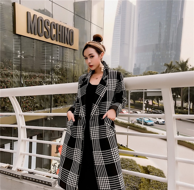 即納　ハイセンス　チェック柄　ゆったり　大きめ　厚手　ロングコート　チェスターコート　アウター