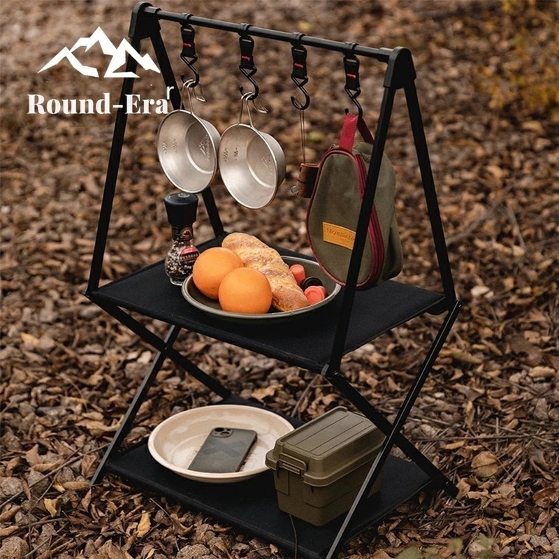 【急速出荷】キャンプハンガーラック フック付き ランタンハンガー ハンギングラック 収納 プレート キャンプ用品 整理用ハンガー セット 物干し 折り畳み 組み立て簡単 高強度 コンパクト 多機能 登