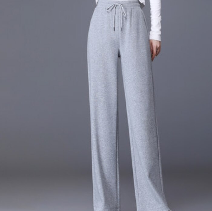 パンツ 部屋着 ルームウェア ストレート フレア ロング Iライン ウエストリボン 大人可愛い ラフ ルーズ カジュアル シンプル お泊まり 旅行 XL 2XL 3XL 4XL グレー