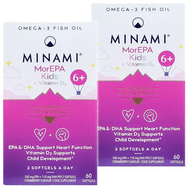 ミナミニュートリション社 モアEPA キッズ +ビタミンD3 60粒 2個セット EP.022.XXX