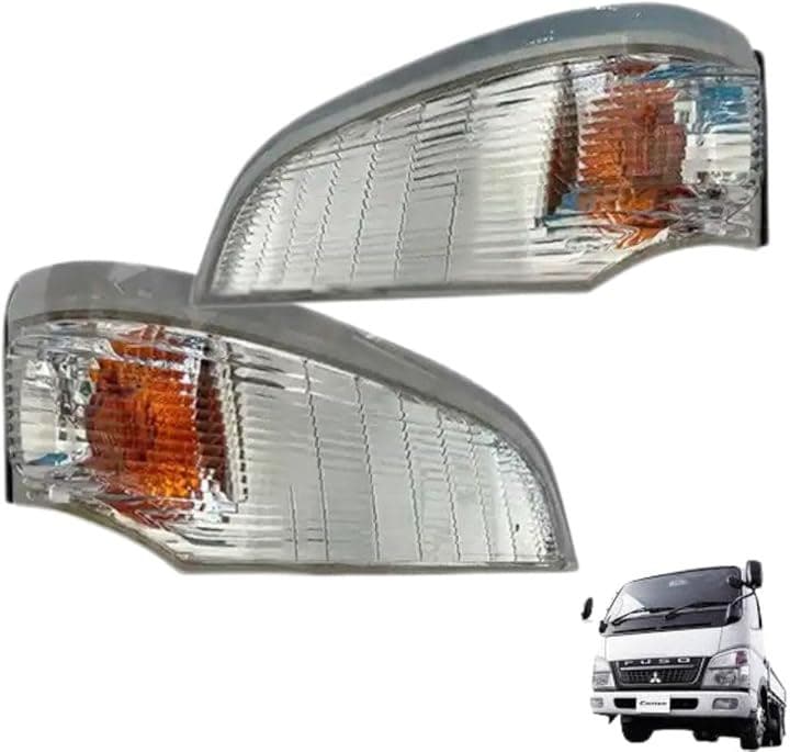 互換品 三菱ふそう FUSO ジェネレーションキャンター 標準 ワイド 左右セット ウインカーレンズ リフレクター付き ヘッドライト クリア 2005-2011年 1ペア